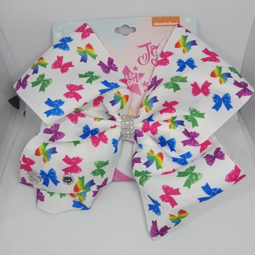 JoJo Siwa White Bow with Colorful Butterflies